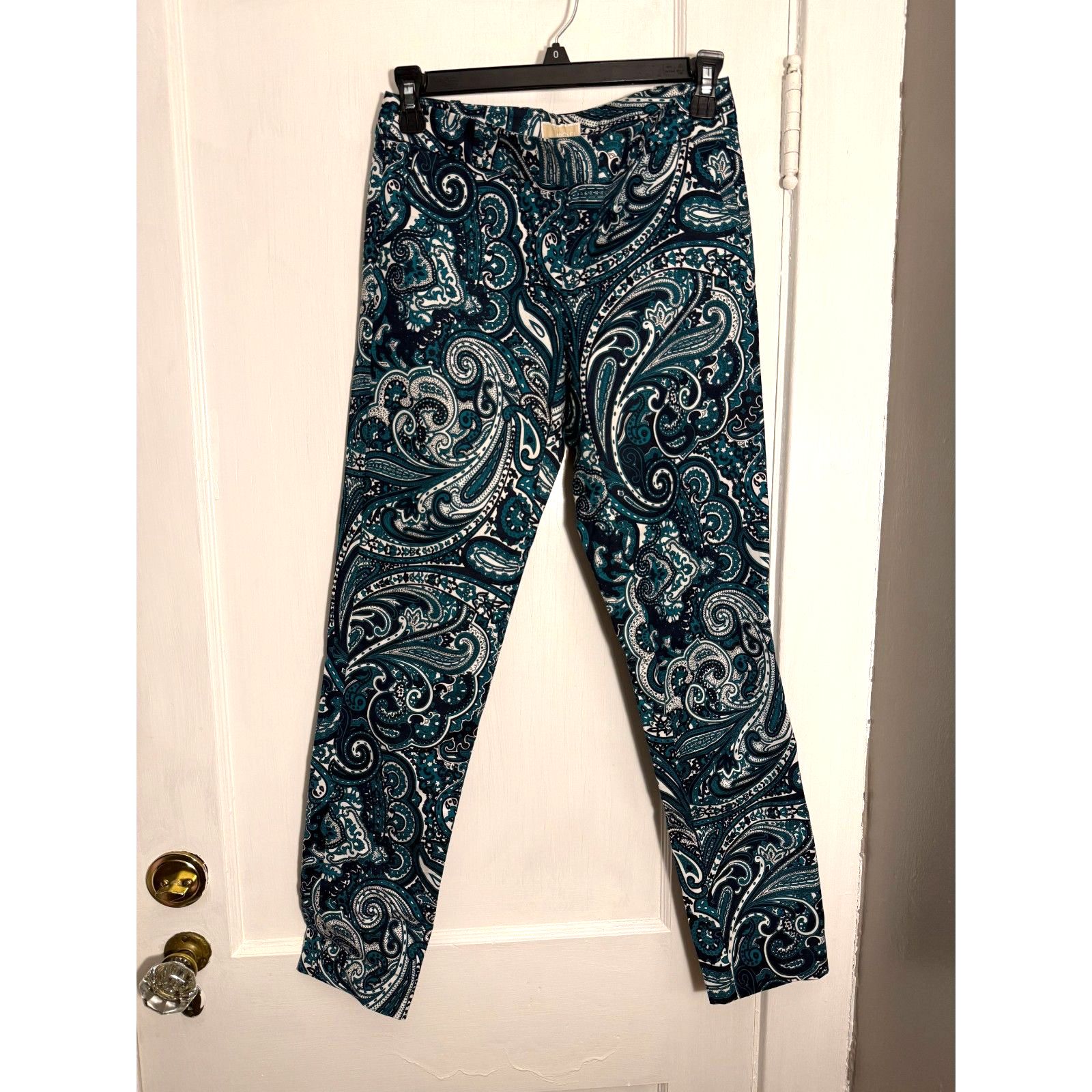 Michael Kors Paisley Teal Blue Green Pants